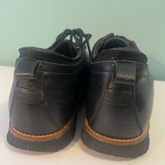 Mens Hush Puppies Dress Shoes Size 8 Black Colby Oxfords Leather Lace Up - Picture 2 of 7